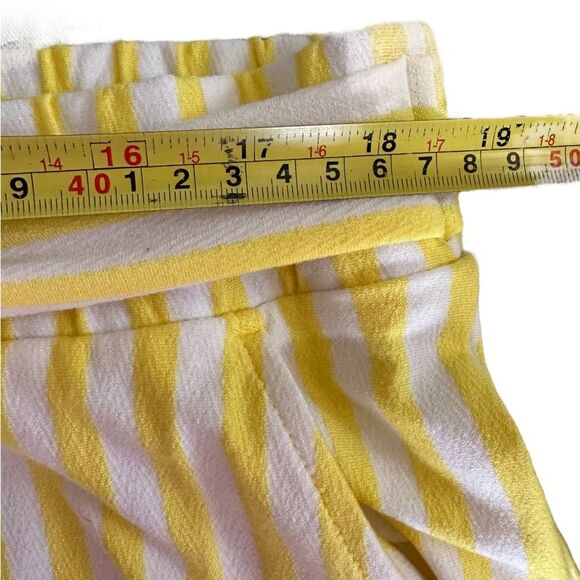 AnyBody Textured Knit Wide Leg Pants Daffodil Yellow/White Stripe Size Large - Picture 4 of 9